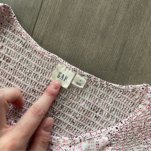 GAP Pink Paisley Color Block Smocked Midi Dress - Picture 5 of 6